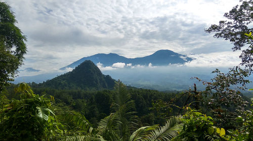 Scenic view of mountains against sky