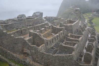 Aerial view of old building against sky