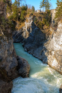 River flowing through rocks