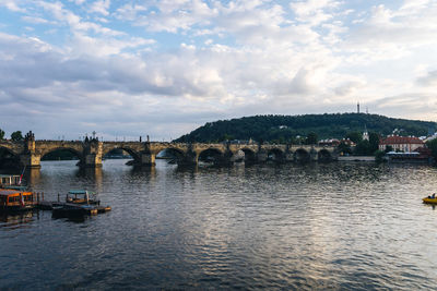 Charles bridge at sunset