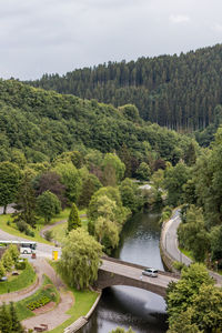 High angle view of bridge over river