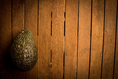 Directly above shot of fruit on wooden table