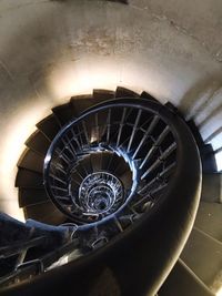 High angle view of spiral staircase