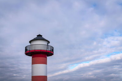 Low angle view of lighthouse against sky