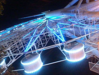 Low angle view of illuminated built structure