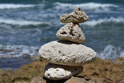 Stack of stones on beach