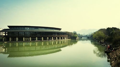 Reflection of built structures in water