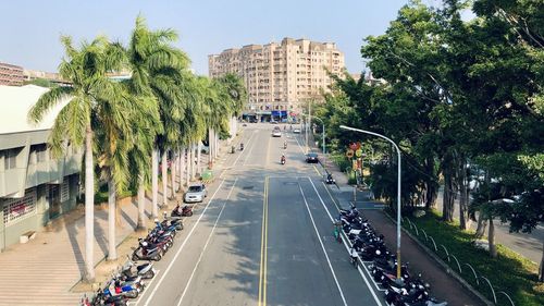 Panoramic view of city street