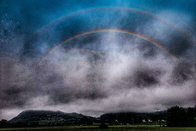 Scenic view of rainbow against sky