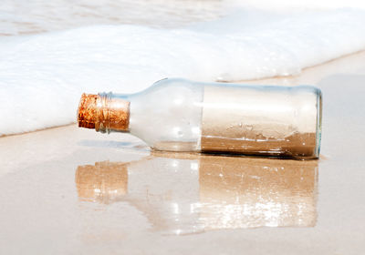 Close-up of drinking glass on table