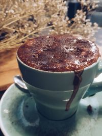 High angle view of coffee on table