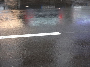 Close-up of wet road