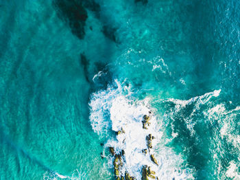 High angle view of swimming pool in sea