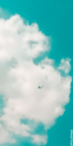 Low angle view of airplane flying in sky