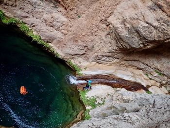 High angle view of a rock formation