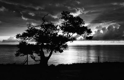 Scenic view of lake against cloudy sky