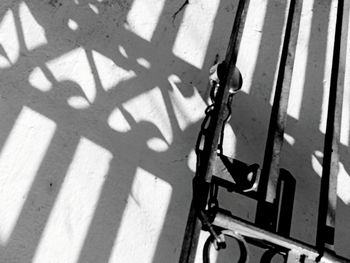 High angle view of bicycle on road