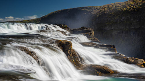 Scenic view of waterfall