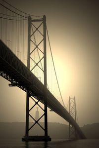 Low angle view of suspension bridge