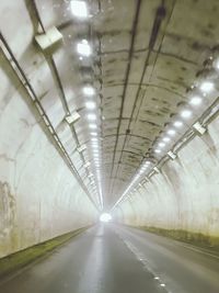 Empty road in tunnel