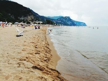 Scenic view of beach against sky