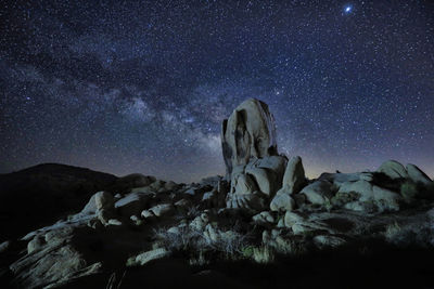 Rock formations at night