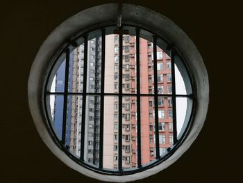 View of building through window