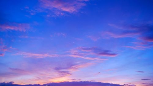 Low angle view of sky at sunset