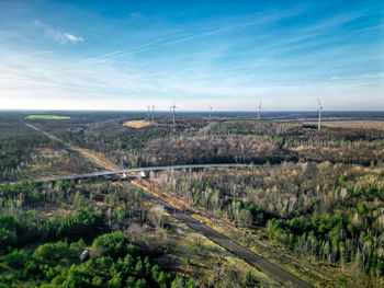 High angle view of bridge against sky