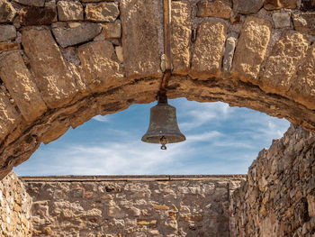 Low angle view of old building against sky