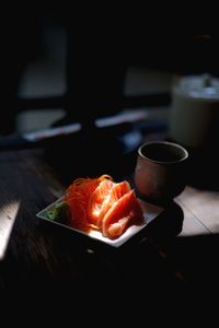 Close-up of food on table