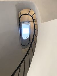 Low angle view of spiral staircase of building