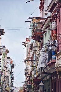 Low angle view of houses against sky