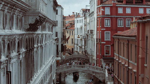 Facade of buildings and canal in venice