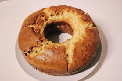 High angle view of dessert in plate