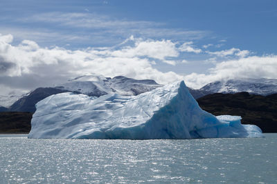 Scenic view of snowcapped landscape against sky