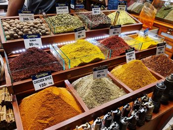 Market stand with spices