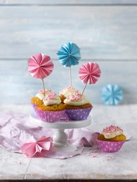 Close-up of cupcakes on table