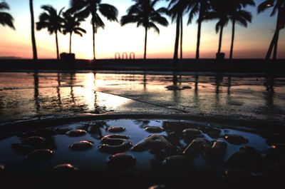 Scenic view of sunset over sea