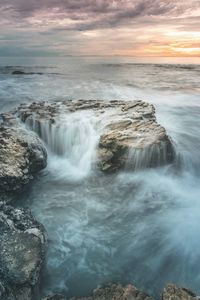 Scenic view of dramatic sky over sea