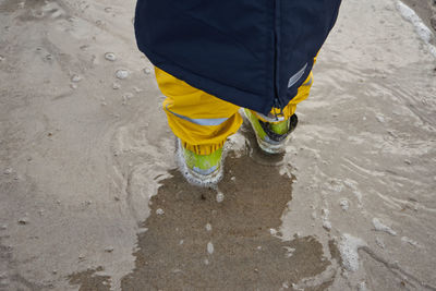 Low section of person standing on land