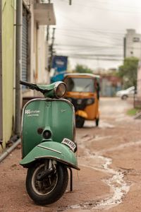 Vintage car on road