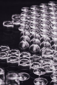 Upturned glassware bar set up for a party celebration