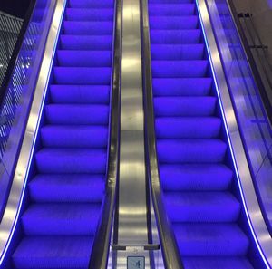 Low angle view of escalator