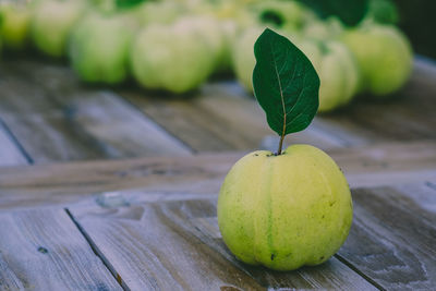 Close-up of apple on table