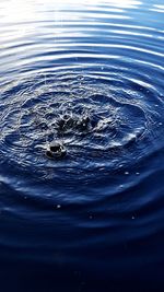 High angle view of rippled water in lake