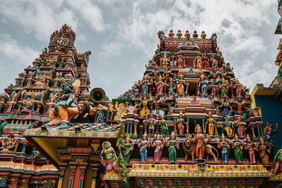 Low angle view of temple against sky