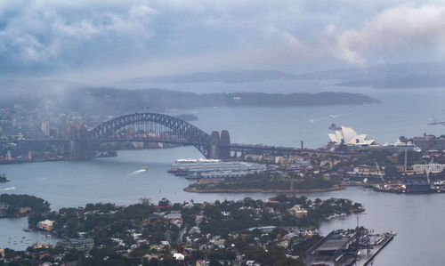 Aerial view of city at waterfront