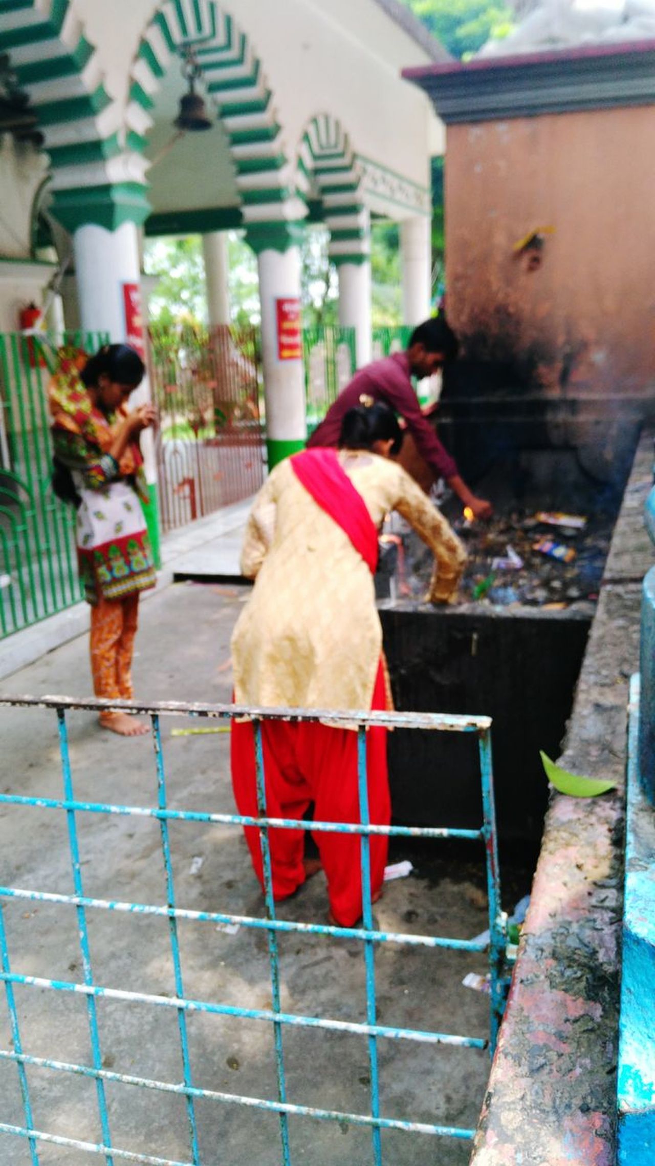 Worshiping Goddess Kali with Candle & Incence Stick