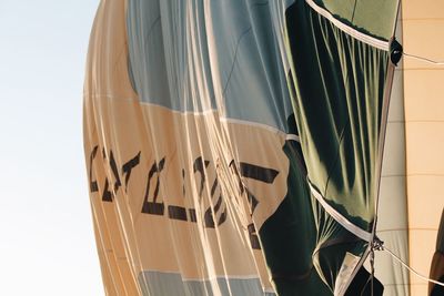 Low angle view of hot air balloon